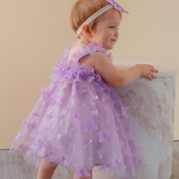 Vestido mariposas con balaca 